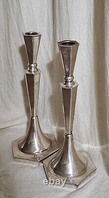 Pair Of Sterling Silver Israely Vintage Candlestick 925 Made By CAPRI 288 Gr