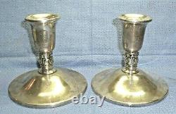 Pair Of Sterling Silver Royal Danish Weighted Candlestick Candle Holder N271