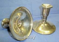 Pair Of Sterling Silver Royal Danish Weighted Candlestick Candle Holder N271