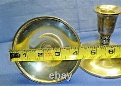 Pair Of Sterling Silver Royal Danish Weighted Candlestick Candle Holder N271