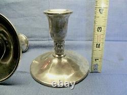Pair Of Sterling Silver Royal Danish Weighted Candlestick Candle Holder N271