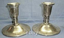 Pair Of Sterling Silver Royal Danish Weighted Candlestick Candle Holder N271