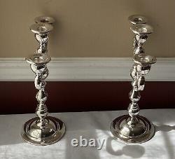 Pair Of VTG Electro Plate Nickle Silver (EPNS) Candlestick Holders, 1966