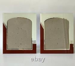 Pair Of Vintage 1930s Art Deco Reverse Painted & Silver Glass Picture Frame