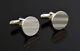 Pair Of Vintage 1991 Tiffany & Co 925 Sterling Silver Round Wave Cufflinks