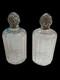 Pair Of Vintage 5.5 Cut Crystal Glass Bottles With 925 Sterling Silver Caps