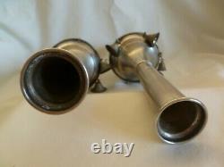 Pair Of Vintage 800 Silver Torah Scroll Grenades Bells Pomegranate- David Tower