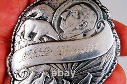 Pair Of Vintage 830 Silver Polar Explorer By Magnus Aase Medal Engraved