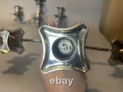 Pair Of Vintage Antique Silver Plate 3 Light Candelabra Tops