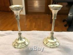 Pair Of Vintage Bier Israel Sterling Silver Candlesticks 12 CM