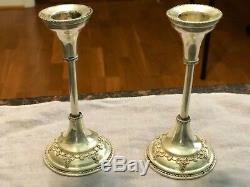 Pair Of Vintage Bier Israel Sterling Silver Candlesticks 12 CM