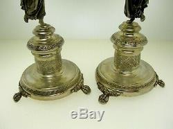 Pair Of Vintage Continental Silver 6 3/4 Figural Salt/pepper Cellars-fantastic