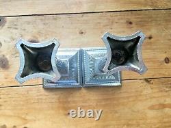 Pair Of Vintage Corinthian Column Candlesticks Candle Holders Silver Chrome Epns