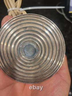 Pair Of Vintage Crest Silver Co. Sterling weighted hurrican lamps. Tested/Work