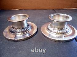 Pair Of Vintage Danish Sterling Silver Candlesticks With The 3 Towers Mark