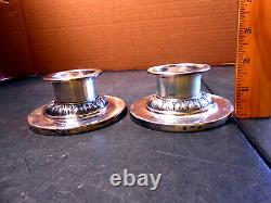 Pair Of Vintage Danish Sterling Silver Candlesticks With The 3 Towers Mark