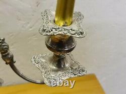 Pair Of Vintage Decorative Silver Plated Candelabras