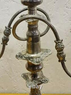 Pair Of Vintage Decorative Silver Plated Candelabras