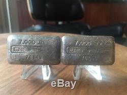 Pair Of Vintage Engelhard 7 Oz Silver Bars Rare Tier 1 With Consecutive Serial #