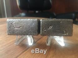 Pair Of Vintage Engelhard 7 Oz Silver Bars Rare Tier 1 With Consecutive Serial #