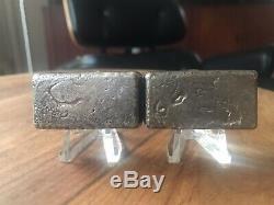 Pair Of Vintage Engelhard 7 Oz Silver Bars Rare Tier 1 With Consecutive Serial #