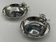 Pair Of Vintage Hallmarked Solid Sterling Silver Apple Shape Pin Dishes 25.7g