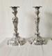 Pair Of Vintage Heavy Silver Plated Rocaille Ornate Baroque Style Candle Sticks