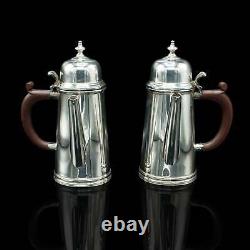 Pair Of Vintage Hot Chocolate Jugs, English, Silver Plate, Coffee Serving Pot