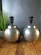 Pair Of Vintage Ikea Silver Hammered Finish Sphere Lamps 14299 Interior Design