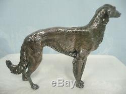 Pair Of Vintage Jennings Brothers Silver Plate Borzoi Dogs Art Deco