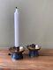 Pair Of Vintage Los Castillo Silver-plated Candlesticks In Good Condition