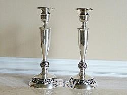 Pair Of Vintage Mueck- Carey Sterling Silver Shabbat Candlesticks