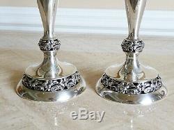 Pair Of Vintage Mueck- Carey Sterling Silver Shabbat Candlesticks