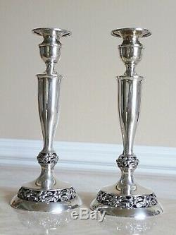 Pair Of Vintage Mueck- Carey Sterling Silver Shabbat Candlesticks