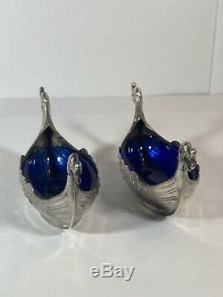 Pair Of Vintage Norway Sterling Silver David Andersen Viking Ship Open Salts