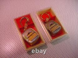 Pair Of Vintage Sankyo Japanese Musical Keychains Silver/Gold Tone