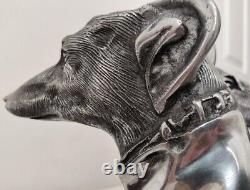Pair Of Vintage Sculptural Whippet / Greyhound Dog Bookends