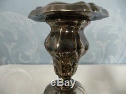 Pair Of Vintage Short Sterling Silver Weighted Candlesticks