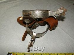 Pair Of Vintage Silver Mounted Crocket Marked Western Spurs Used Good Condition