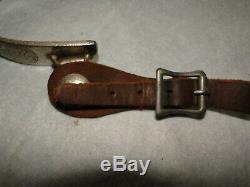 Pair Of Vintage Silver Mounted Crocket Marked Western Spurs Used Good Condition