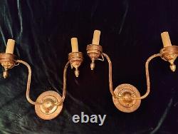 Pair Of Vintage Silver Plated Wall Sconces (electrified)