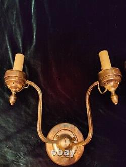 Pair Of Vintage Silver Plated Wall Sconces (electrified)