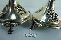 Pair Of Vintage Small Stunning 71 Grams Silver 925 Candle Stick Holders