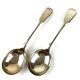 Pair Of Vintage Solid Silver Soup Type Spoons Mappin & Webb 19cm 149g