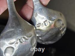 Pair Of Vintage Sterling Serving Spoons with Pineapples Repousse