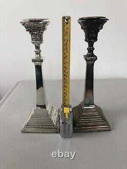 Pair Of Vintage Sterling Silver 11 Candlesticks
