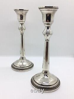 Pair Of Vintage Sterling Silver Candlesticks 20cm Tall (weighted) Candle Sticks