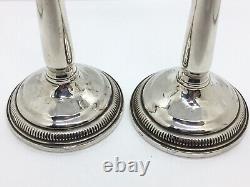 Pair Of Vintage Sterling Silver Candlesticks 20cm Tall (weighted) Candle Sticks