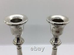 Pair Of Vintage Sterling Silver Candlesticks 20cm Tall (weighted) Candle Sticks