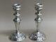 Pair Of Vintage Sterling Silver Candlesticks Birmingham C1974 19cm